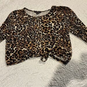 Leopard Print Women's Top, Open back, New